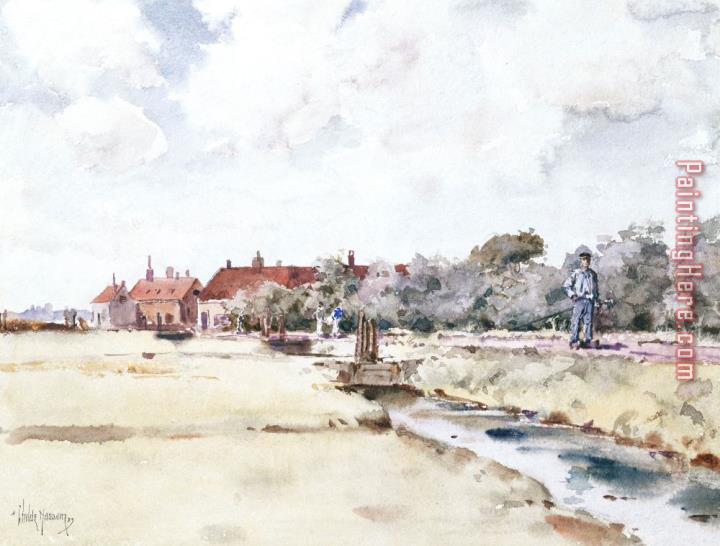 childe hassam Canal Scene